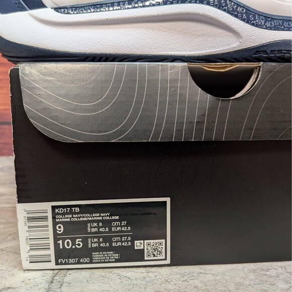 Nike KD17 TB Men\'s 9 College Navy White Basketball Shoes FV1307-400 main image 2